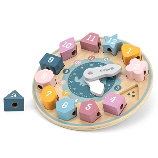 PolarB® Wooden Shape Sorting Clock